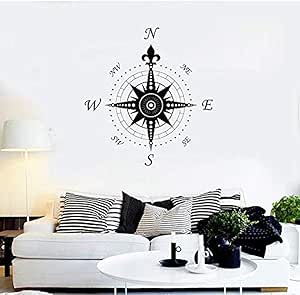ttymei Adhesivo de pared brújula brújula náutica ciencia marina viaje