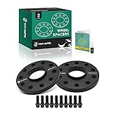 YHTAUTO 5x130mm Hubcentric Wheel Spacers 15mm Fits Audi, Porsche, Volkswagen Models: Q7, Cayenne, 911, Touareg, Boxster, Forged Tire Spacers 15mm with M14x1.5 Studs 71.6mm Hub Bore 2PCS, Black