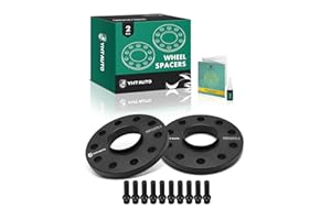 YHTAUTO 5x130mm Hubcentric Wheel Spacers 15mm Fits Audi, Porsche, Volkswagen Models: Q7, Cayenne, 911, Touareg, Boxster, Forged Tire Spacers 15mm with M14x1.5 Studs 71.6mm Hub Bore 2PCS, Black
