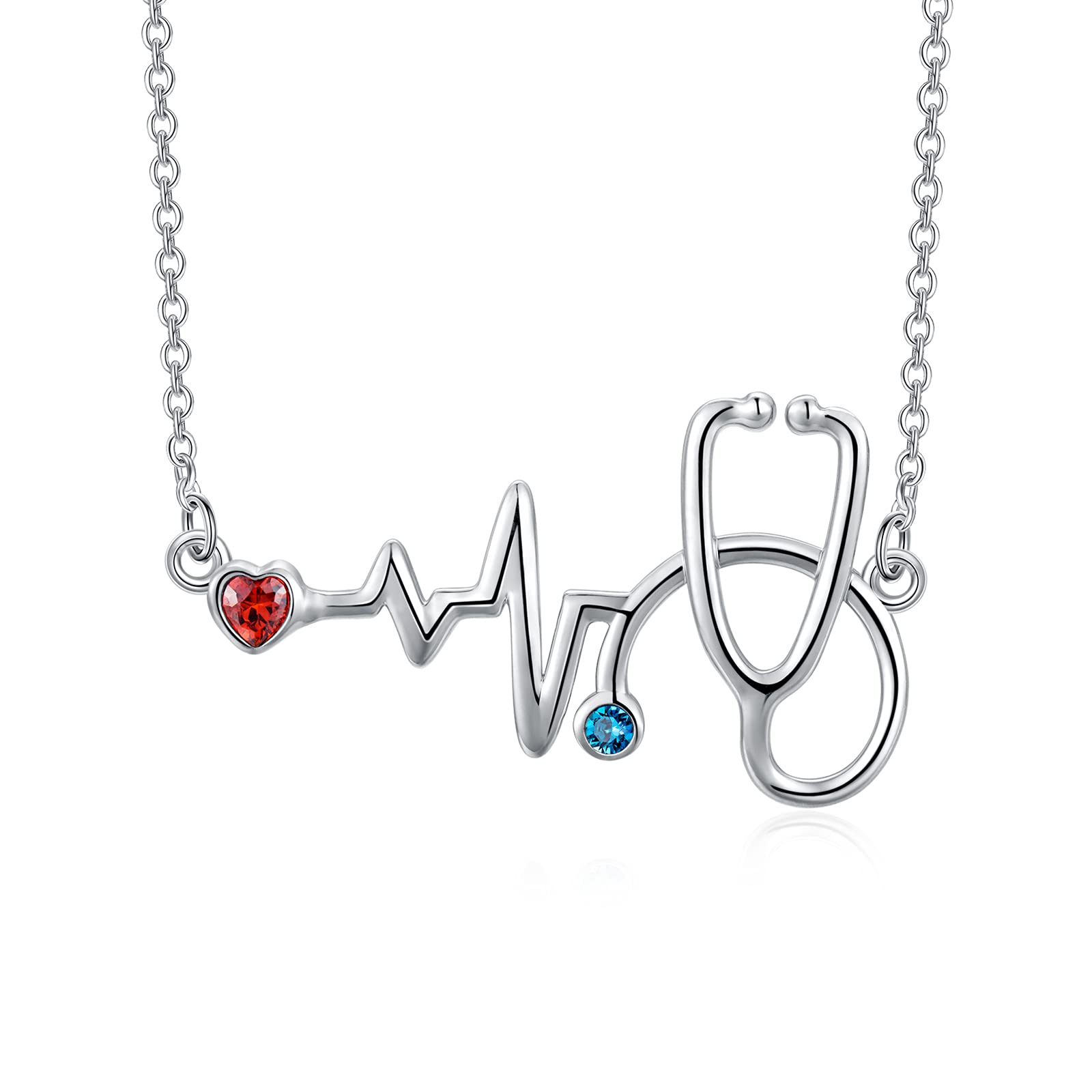 SOULMEET Sterling Silver Stethoscope Necklace Medical Jewelry for Doctor Nurse Medical Student Gifts for Women