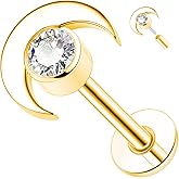 TFENY SJGF ASTM F136 Titanium 16G Push in Flatback Stud for Flat, Helix, Tragus, Conch, Lobe, Heart Cherry Nose Lip Ring Stud Hypoallergenic Nickel Free Cartilage Earring Piercing Jewelry