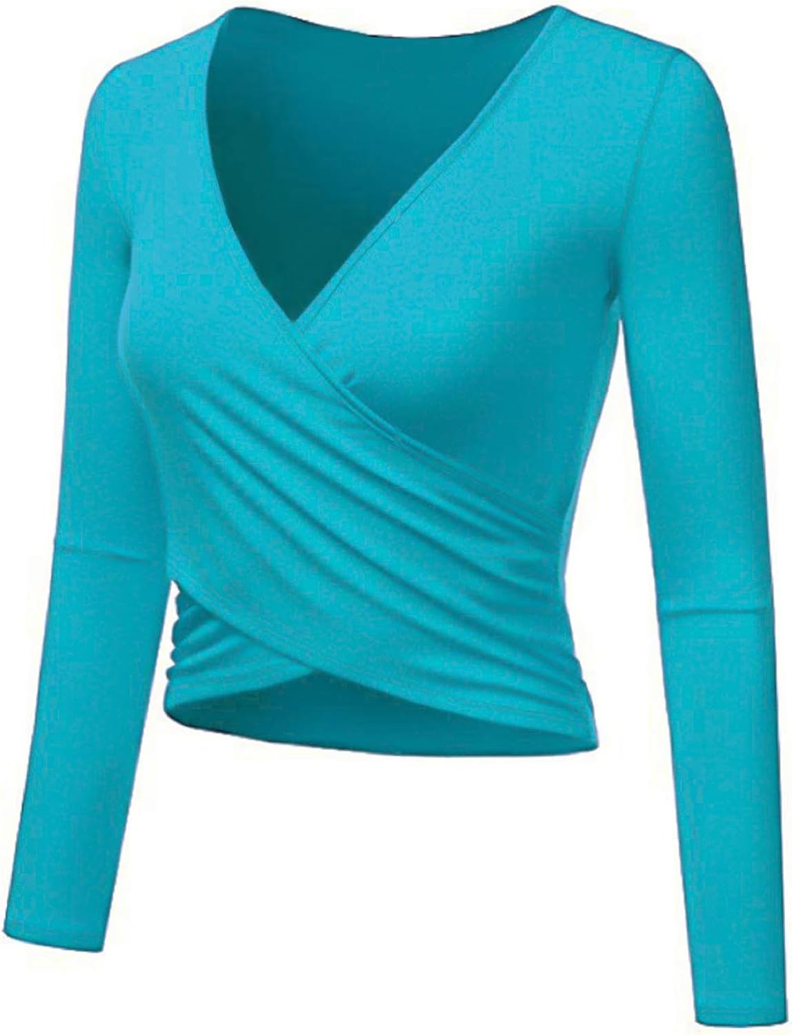 long sleeve v neck workout top