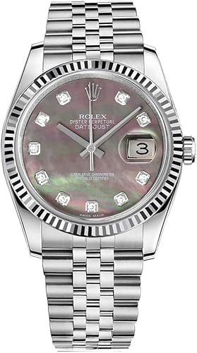 Rolex Datejust 36 116234 Dark Mother of Pearl Diamond Dial Watch