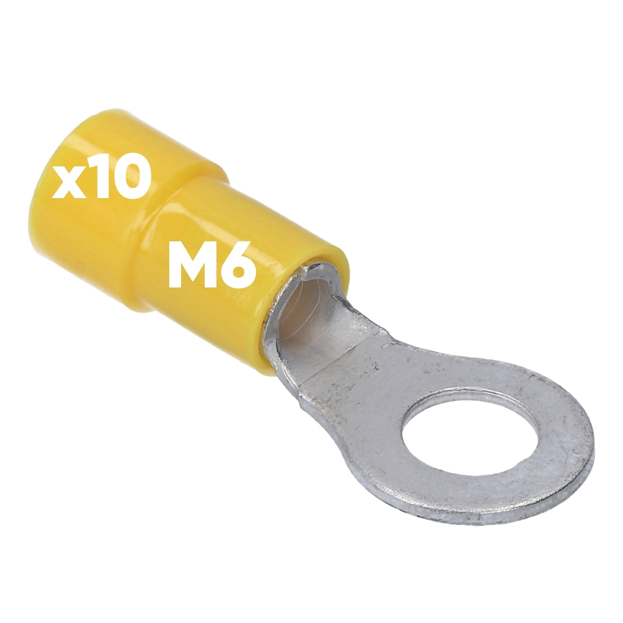 Kalitec RKSGM6 Ring Terminal 4-6 mm² M6 Yellow Copper PVC Insulated Cable Lug