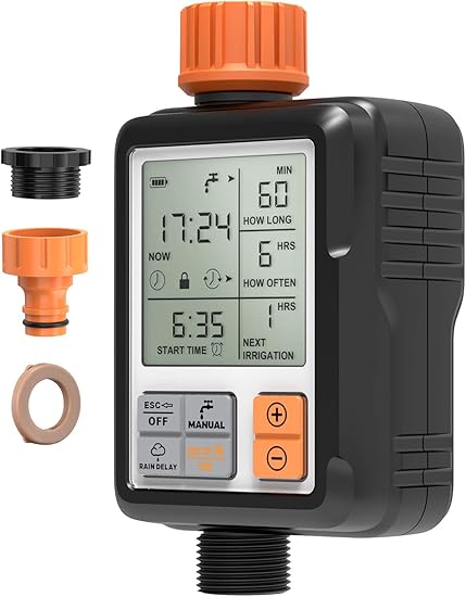 Homitt Automatic Water Timer Irrigation Timer With Tap Adaptor And Quick Connector Water Irrigation Timer For Garden Vegetable Garden Crops Amazon Co Uk Garden Outdoors