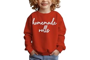 AG AGUU Thanksgiving Sweatshirt Toddler Baby Girl Boy Homemade Rolls Shirts Long Sleeve Pullover Top Fall Outfit Clothes
