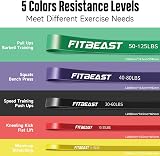 FitBeast Pull Up Bands Set 5 Levels Resistance Bands 5-125 LBS view 2