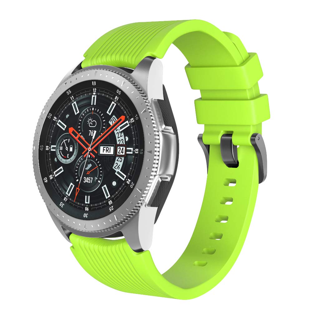 NotoCity Galaxy 46mm Strap 22mm Soft Silicone Band Replacement Strap for Gear S3 Frontier / S3 Classic,Huawei watch GT/Huawei watch 2 Classic(green S)