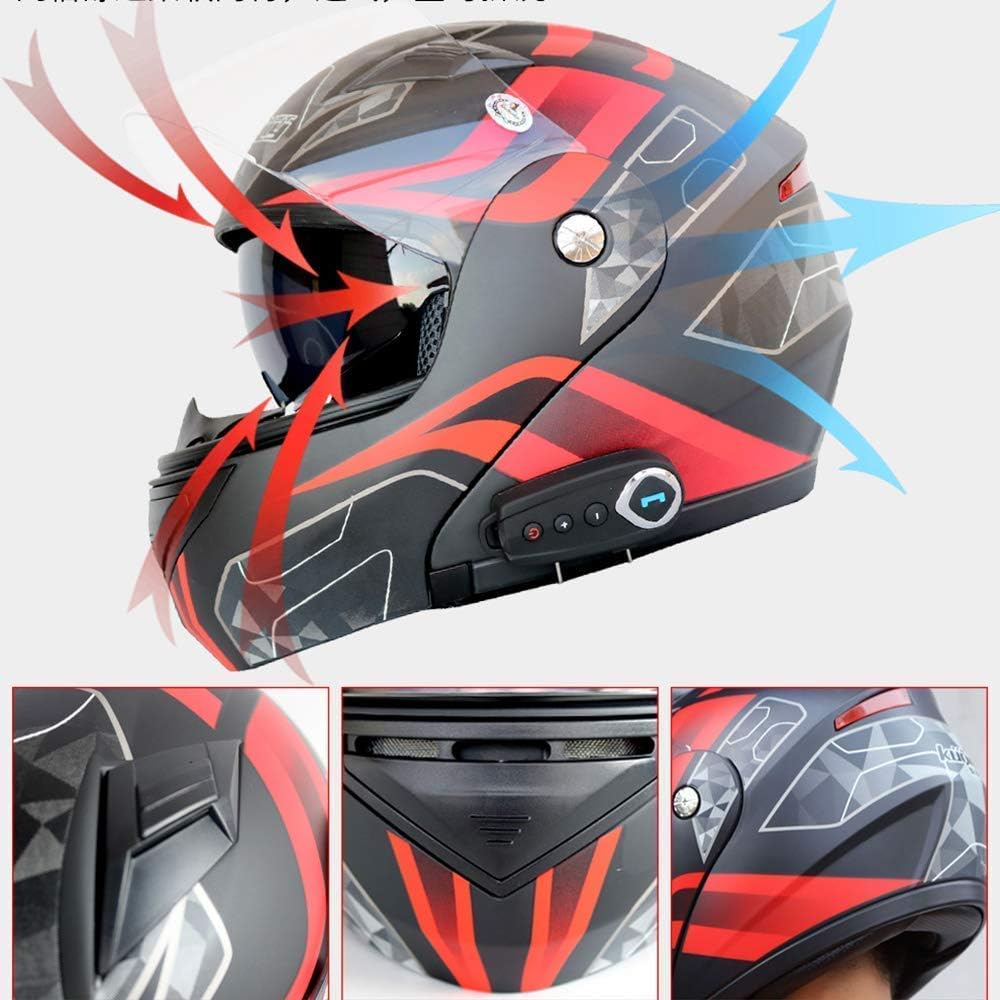C,XL Casco de Moto,Bluetooth Integrado Modular Flip Cara Moto Casco Sun  Shield Mp3 Walkie Talkie Casco Ropa y accesorios de protección Motos,  accesorios y piezas vedatbaltaci.com.tr