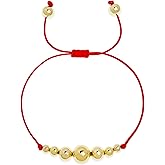 Agriajun Gold Ball Beaded Strand Bracelets for Women, Handmade Colorful String Stackable Friendship Bracelet Fashion Jewelry Gift.