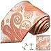 Paul Malone Necktie, Pocket Square and Cufflinks 100% Silk Coral Paisley