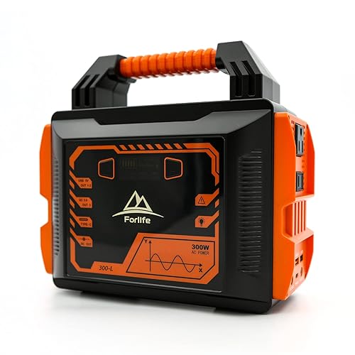 FORLIFE Portable Power Station,300W Pure Sine Wave Camping Generator