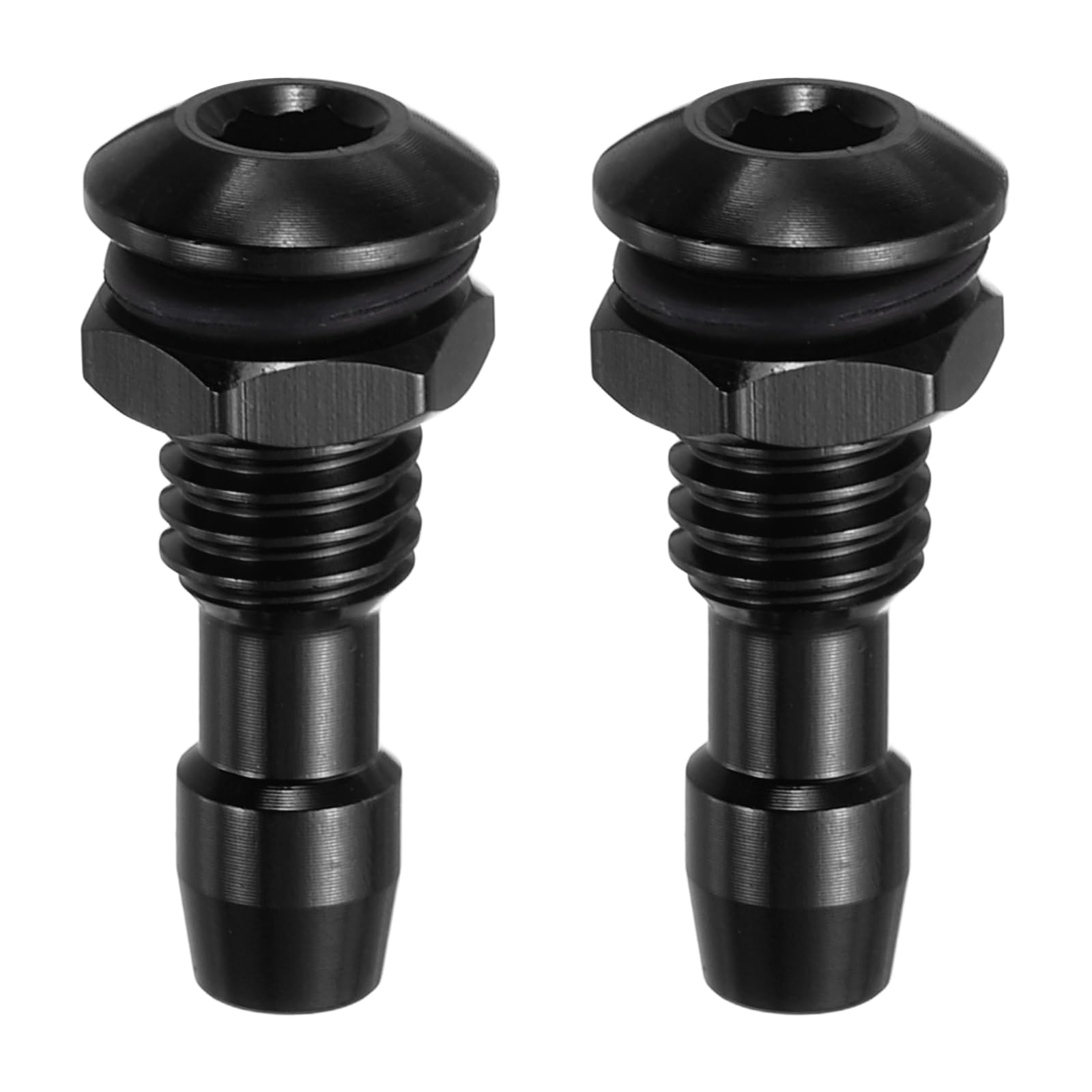 sourcing map 2Pcs 20mm M6 RC Boat Water Nipple Water Outlet Nozzle Aluminium Alloy Cooling Tube Extension for RC Boat Motor Cooling System Kit Black โ image 1