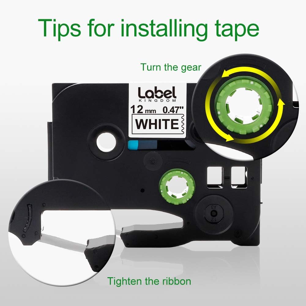 Label KINGDOM Compatible Labels Replacement for Brother P-Touch TZ TZe TZe-231 TZ-231 Label Tape for PT-D210 PT-H100 PT-D400AD PT-1290 Label Makers, 12mm 0.47 Inch Laminated Black on White, 4-Pack: Office Products