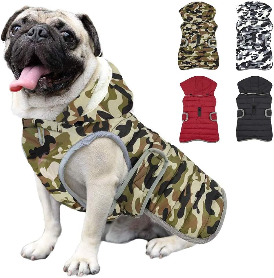 Etechydra Dog Jacket Coat with Detachable Hat