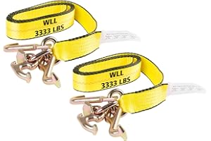 Mytee Products (2 Pack) 2" x 8' Recovery Winch Strap w/RTJ Cluster Hook Towing Truck Wrecker Tie Down