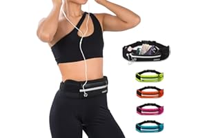 Jueachy Running Belts for Women Waterproof Fanny Pack Running Waist Pouch Phone holder Adjustable Sports Money Belt with Headphone Port