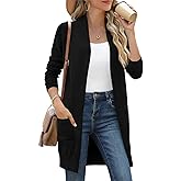 Anymiss Womens Oversized Long Sweater Cardigan with Pockets - Long Sleeve Knit Kimono S-3X