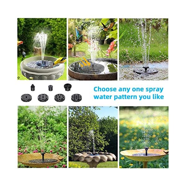 WOHOOH-Solar-Fountain-Pump-3W-Circle-Solar-Water-Features-for-The-Garden-Solar-Powered-Water-Fountain-with-6-Nozzles-Floating-Fountain-Pump-Kit-for-Bird-Bath-Fish-Tank-Patio-Pond-and-Pool WOHOOH Solar Fountain Pump, 3W Circle Solar Water Features for The Garden, Solar Powered Water Fountain with 6 Nozzles…