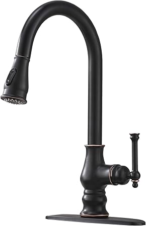 Bokaiya Oil Rubbed Bronze Pull Down Kitchen Faucet Antique Single