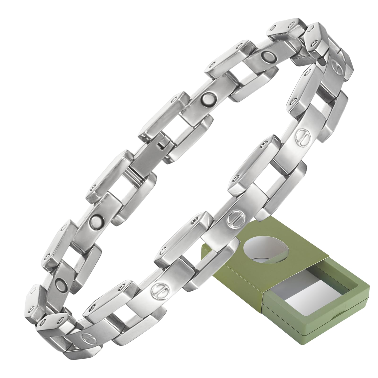 YINOX Super Strong Magnetic Bracelet for Men and Women Stainless Steel Magnetic Bracelet with 11 NdFeB Magnets