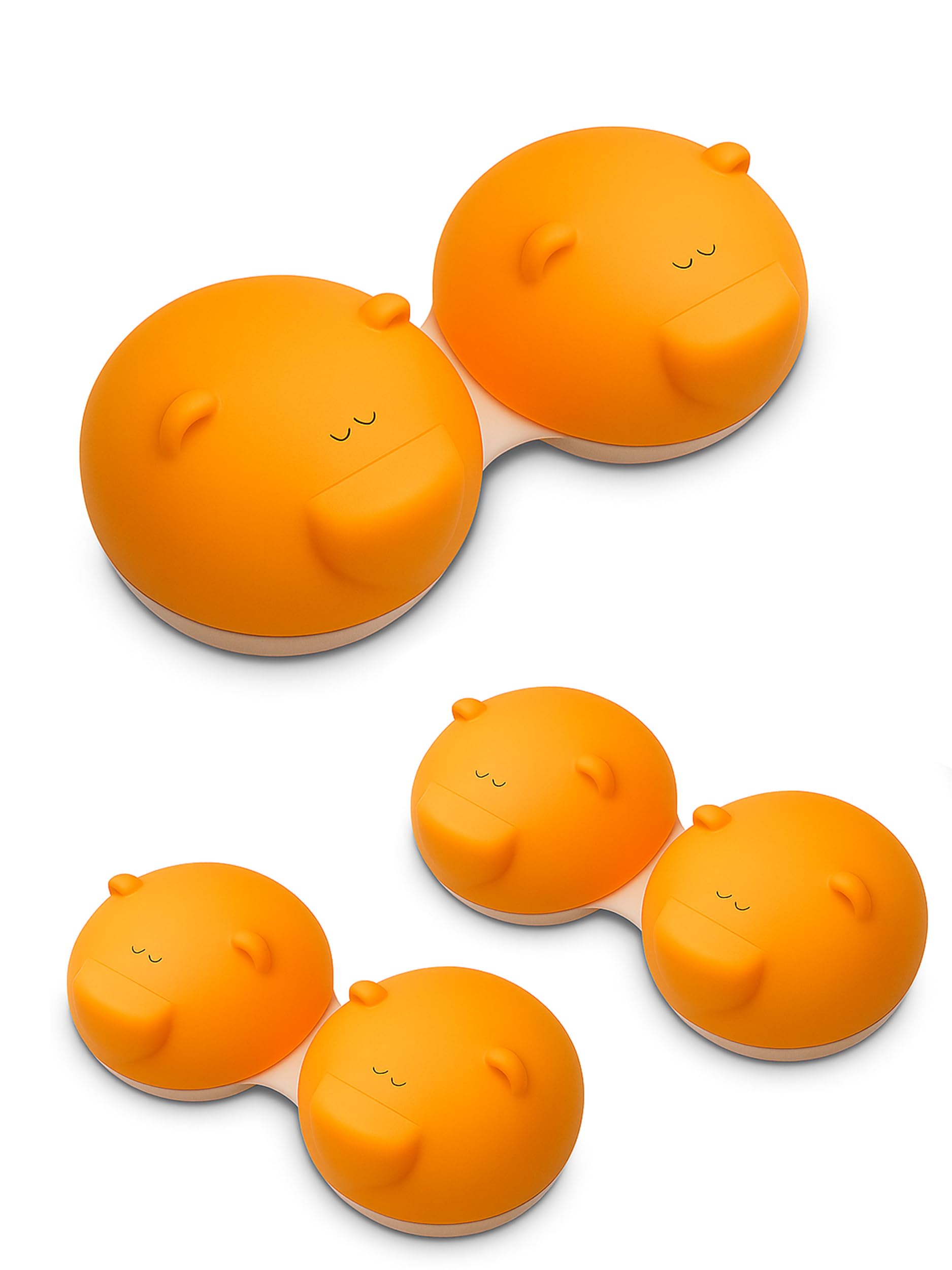 SPORTS WORLD VISION 3PCS Orange Bear Range Contact Lens Cases | Cute Animal Lens Holder Case | Lightweight, Portable & Distinctive Design |Contact Lens Travel case, Storage/Soaking Lens Solution Boxx