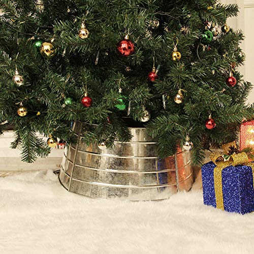 Blissun Christmas Tree Collar, Metal Christmas Tree Ring, Willow Tree