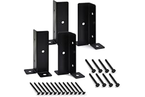 ZHUPOUB 4 Pcs Post Anchor Brackets Kit for 4x4 Post Bracket, Heavy Duty Wood Fence Deck Tough Post Anchor Base Brackets for Deck Supports, Porch Railings, Handrails and Post Holders,Deck Railing Mailbox