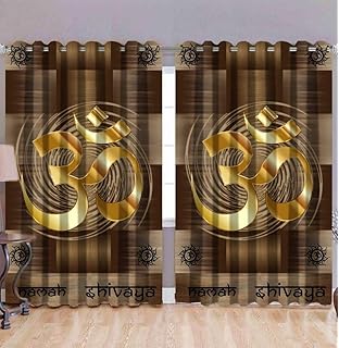 Buy Purav Light Polyester Temple Om 3d Digital Printed Spiritual