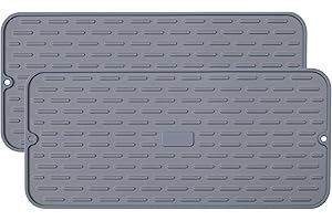 To encounter Silicone Dish Drying Mat -Small 17.5" x 8" - Set of 2 Flexible Stemware Drying Mat, Heat Resistant Silicone Triv