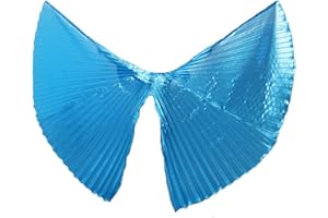 Nimiman Belly Dance 360 Degree Opening Isis Wings with Portable Flexible Sticks (Lake Blue)