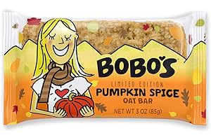 Bobo's Oat Bars, Pumpkin Spice, 3 oz Bar (12 Pack), Gluten Free Whole Grain Snack and Breakfast Bar