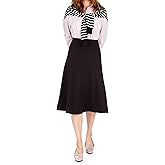 Dani's Choice Everyday High Waist A-line Flared Skater Midi Skirt