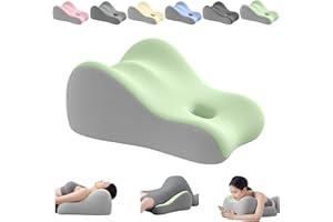 YFZD3087 Natural Latex Pillow for Adults - Ergonomic Support for Maternity, Home & Couples, Multi-Functional for Sleeping, Lounging, Reading, Removable Washable Cover (Green)