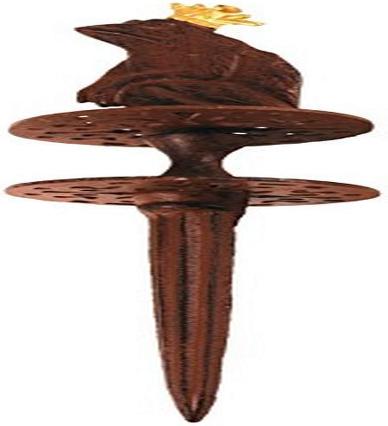 Esschert Design TG34 Frog Prince Garden Hose Guide, Antique Brown with Gold Crown, 13.5" H, 13.5"H