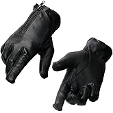 Milwaukee Leather SH867 Men's USA Deerskin Black Leather Unlined Lightweight Motorcycle Riders Gloves