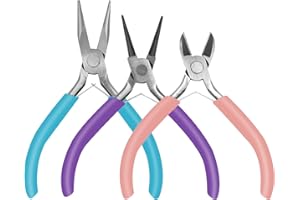 Jewelry Pliers Set 3 Pcs Jewelry Making Pliers Tools with Needle Nose Pliers/Chain Nose Pliers Round Nose Pliers and Wire Cut