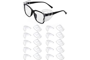 YunTuo 10 Pairs Eye Glasses Side Shields, Flexible Slip on Side Shields for Safety Glasses Fits Small to Medium