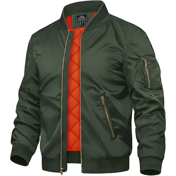 TACVASEN Bomber Jacket Men Full Zip Winter Jackets for Men Fleece