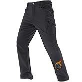 TACVASEN Men's Winter Work Pants Fleece Lined Tactical Snow Ski Pant Waterproof Insulated Cargo Hiking Trousers 9 Pocket