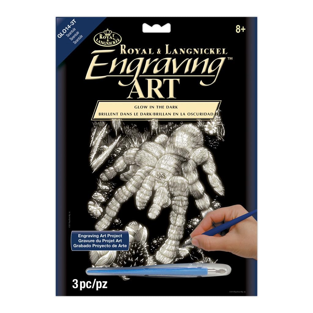 Royal & Langnickel Glow In The Dark Engraving Art A4 Size Tarantula Designed Painting Set