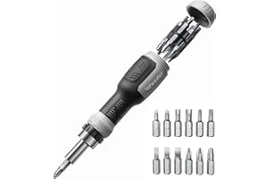 WESDUT 13-in-1 Ratchet Screwdriver Set Tool All in One, [Built to Last] Multi Screw Driver Set Kit, Flat Head, Philips, Torx, Hex, Square, Repair Kit, Man Gift Nut Driver