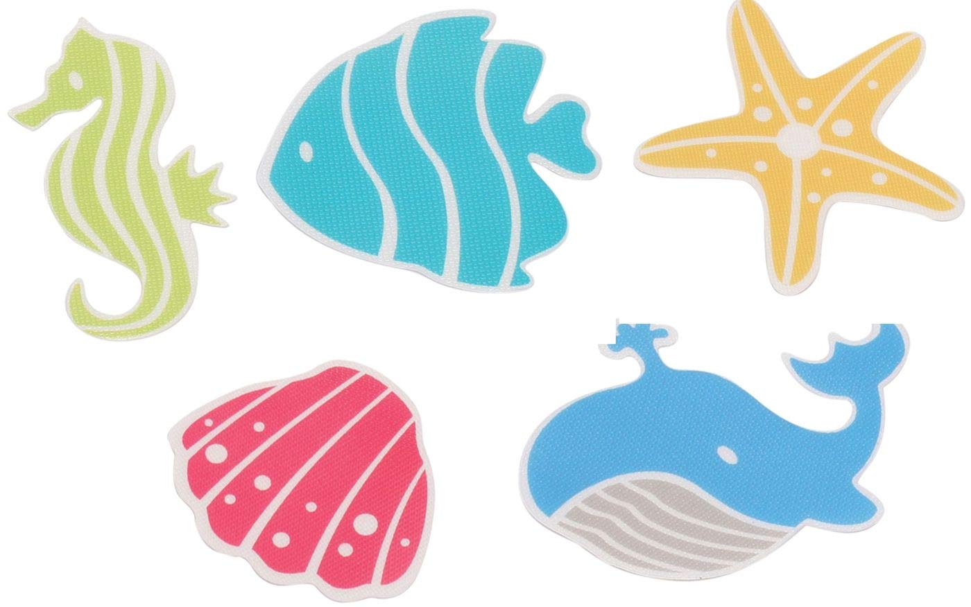 Spirella Shower Mat Bath Mat Non-Slip Pads Sticker Sea Animals Red – Pack of 5 – Approx. 13 x 12.5 cm