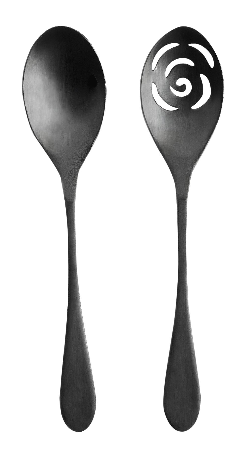 Knork Titanium Finish Serving Spoons, 2 Piece Set, Matte Black LAVORIST