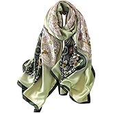 Myneiyi Fashion Scarves Scarf 100% Silk Feeling Scarf Silk Like Scarves Long Lightweight Sunscreen Shawls for Women