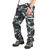 BAYAMO Mens Cargo Pants Camo Military Fatigue Pant Camouflage Hunting Combat Work Casual Pants Multi Pocket