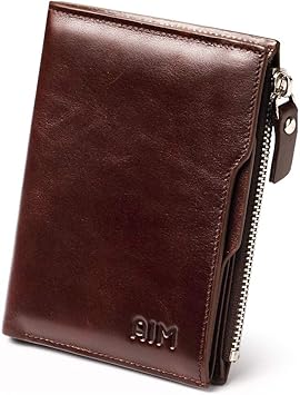 Aim Manner Leder Brieftasche Rfid Sperren Geldborsen Kreditkarteninhaber Munze Taschengeldbeutel Braun C Amazon De Koffer Rucksacke Taschen