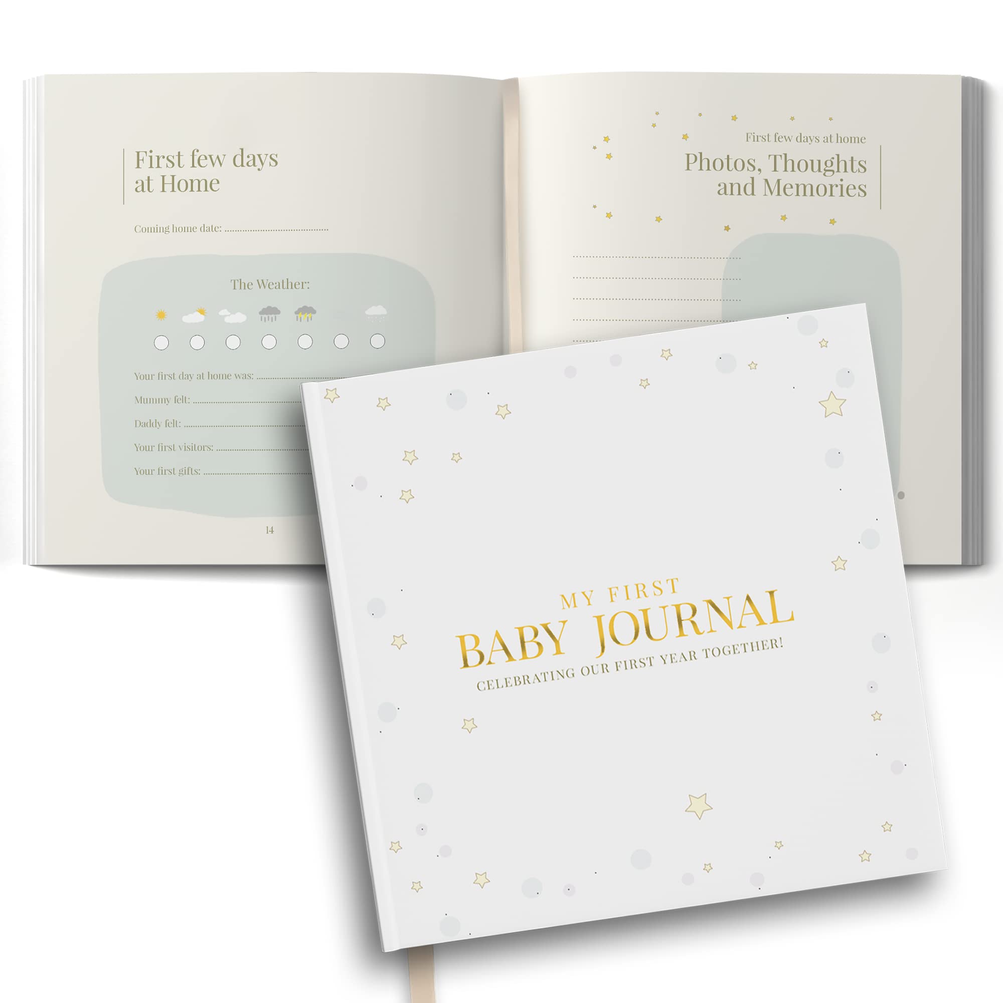 Tiny Trees® Baby Memory Book & Journal – First Year Keepsake Album, Baby Milestone Book & Scrapbook | Newborn Memory Book for Boy or Girl - Great Gift