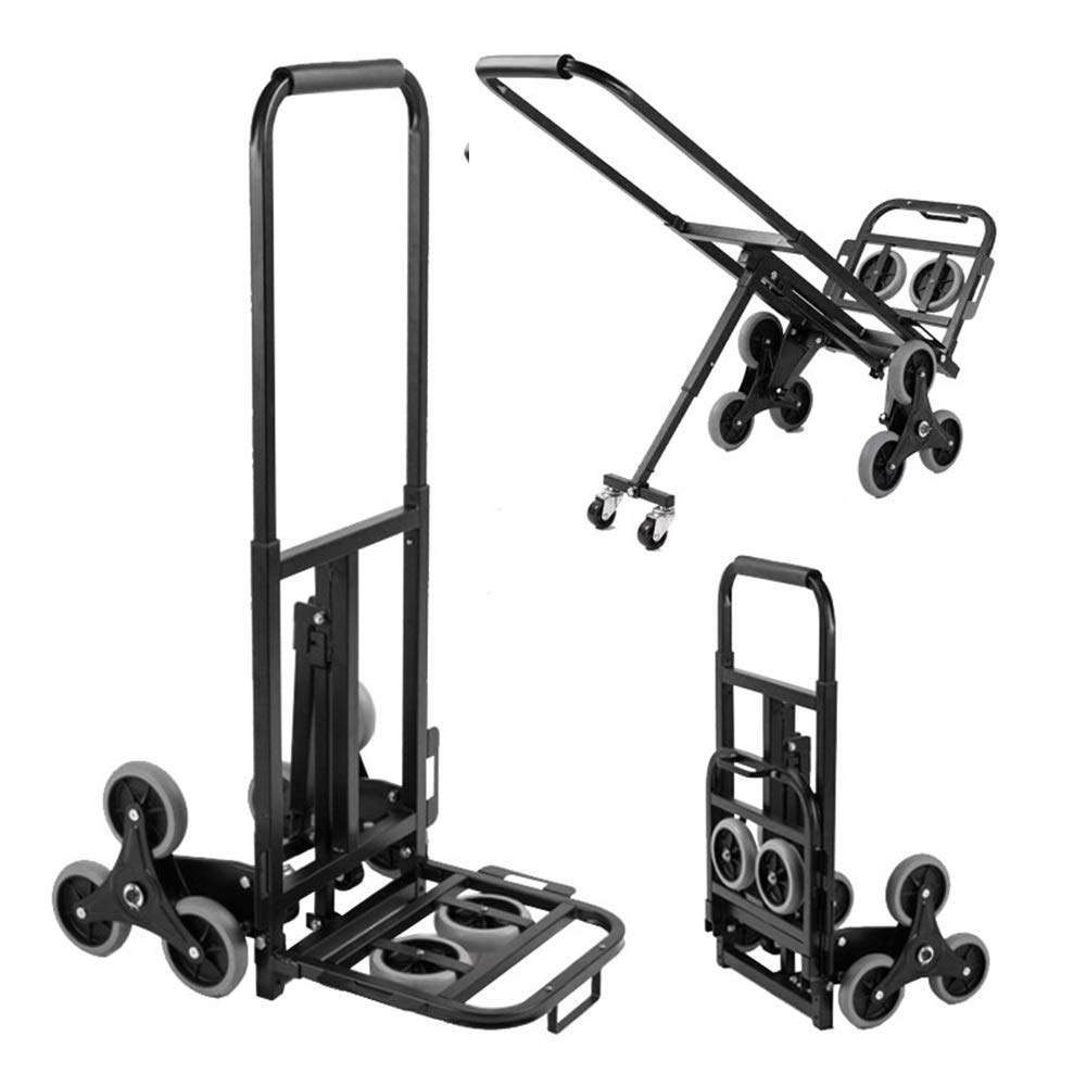sogesfurniture Heavy Duty Sack Truck Trolley Stair Climbing Truck Hand Truck Climber Cart With Telescoping Handle and Assistant Wheels for Stair Climbing, Load Capacity: 150 kg, BHEU-KT-2025B