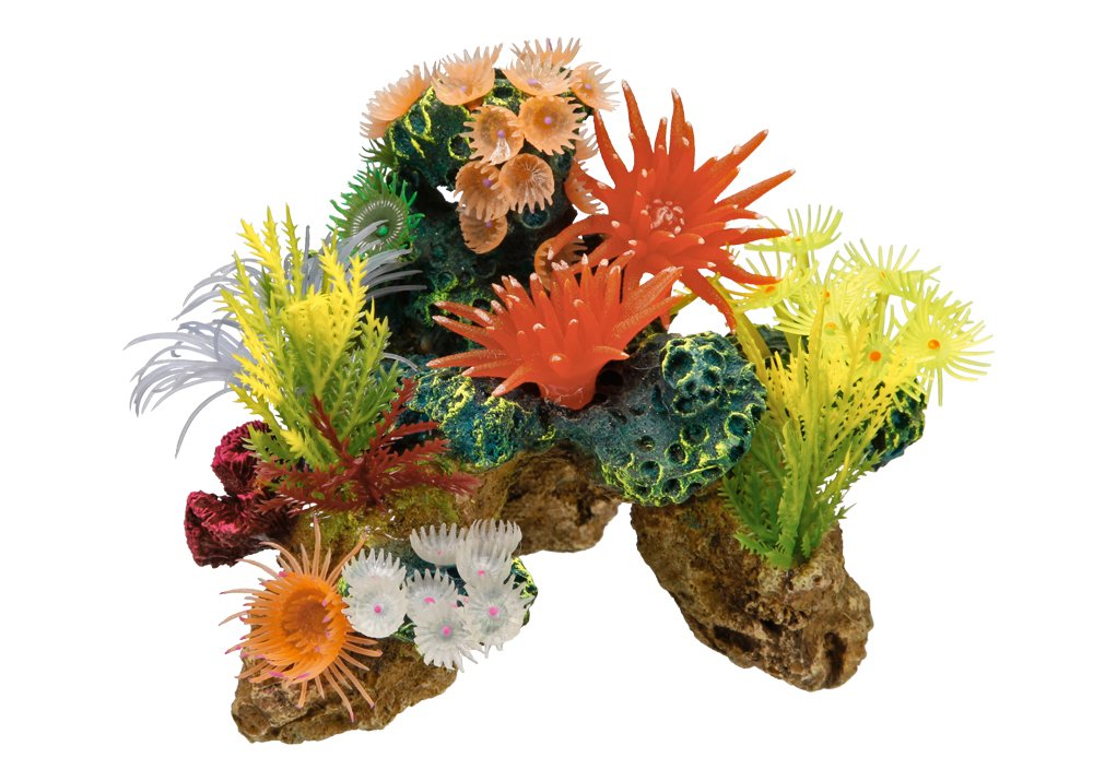 Nobby Coral Stone with Plants Aquarium Ornaments, 19 x 15 x 15 cm